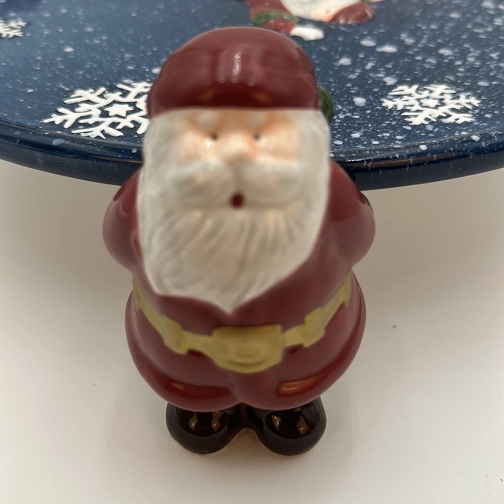 Santa Cake Plate | Pedestal Dessert Server by Home Interiors | Christmas Decor - Picture 13 of 16